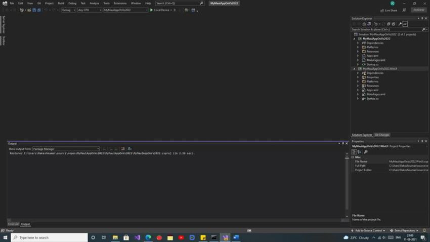 Visual studio 2022 with MAUI first impressions